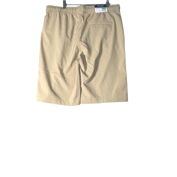Nautica Mens School Uniform Khaki Shorts Tan Drawstring Pockets Stretch L New - Picture 2 of 5